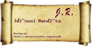 Jánosi Renáta névjegykártya